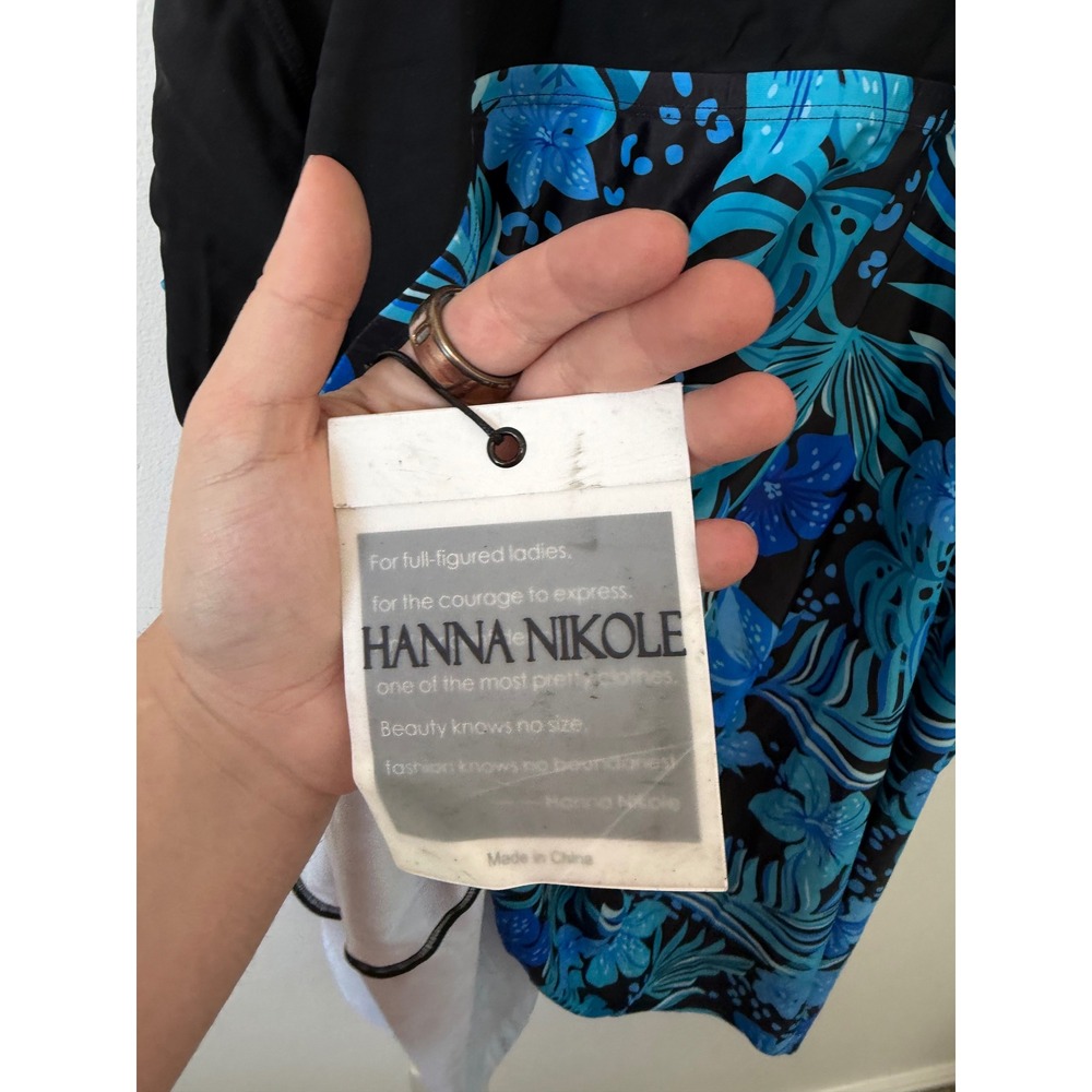 Hanna Nikole Blue Floral Swim Dress Top – Women's 24W – NWT - Picture 5 of 6